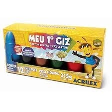 Giz de Cera Meu Primeiro Giz com 12 Cores 370 gr Acrilex