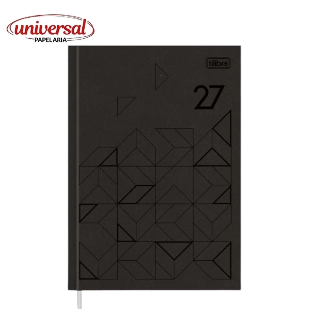 Agenda Executiva Costurada Diária 14,5 x 20,5 cm Prátika Preta 2027 Tilibra