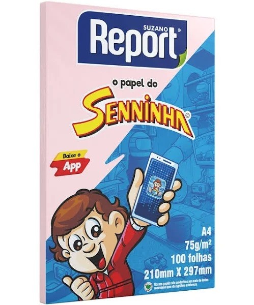 Papel Sulfite Seninha A4 100 Folhas Rosa - Report