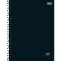 Caderno Espiral Capa Dura Universitário 1 Matéria Zip Preto 80 Folhas
