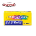 Tinta Pintura a Dedo 06 Cores 15ml Acrilex