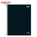 Caderno Espiral Capa Dura Universitário 20 Matérias Zip Preto 320 Folhas, Tilibra